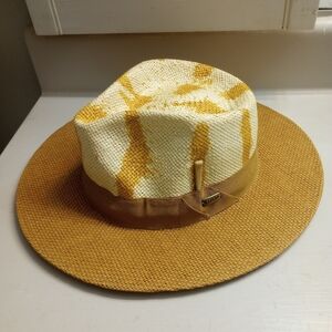 Bruno Capelo Lux Two Tone Wide Brim Straw Fedora